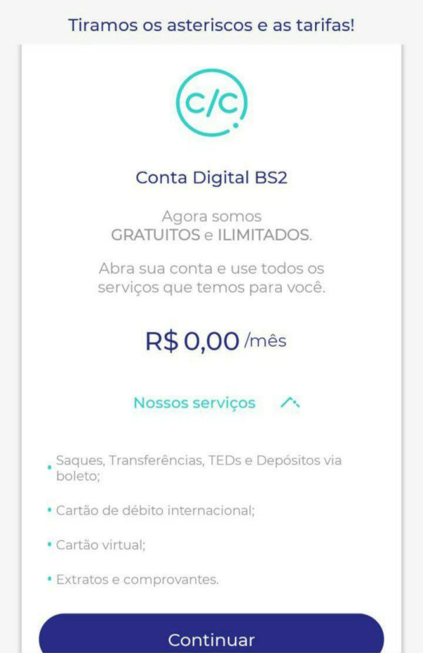 Banco BS2 agora é ilimitado