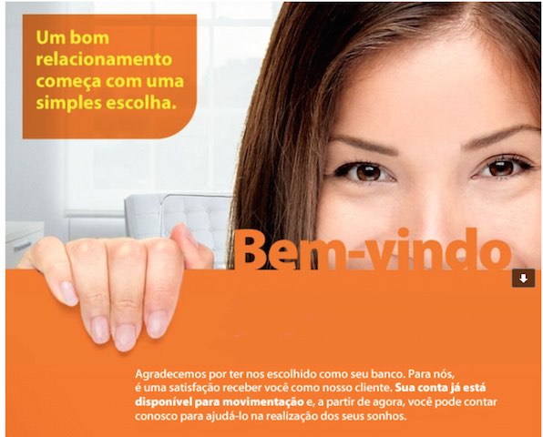 E-mail e SMS de boas-vindas indica que a conta-corrente foi aprovada pelo Banco Itaú. Processo de aprovação pode demorar até 10 dias úteis.