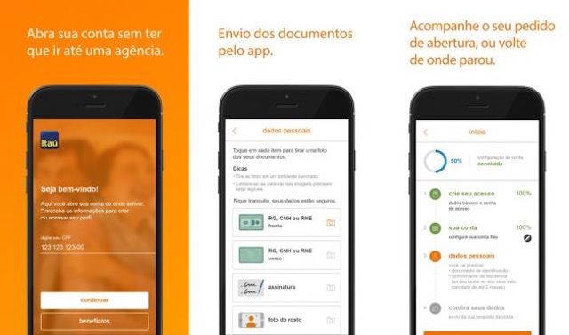 Abreconta é o novo app do Banco Itaú que permite abertura de conta-corrente pelo celular, sem ter que ir na agência (divulgação)