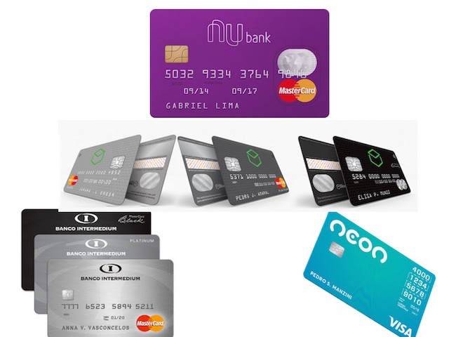 Nubank, Intermedium, Original e Neon desafiam os grandes bancos e administradoras de cartões de crédito.