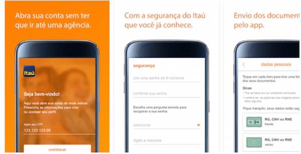 Abertura de conta pode ser feita pela internet com o aplicativo ABRECONTA do Banco Itaú (divulgação)