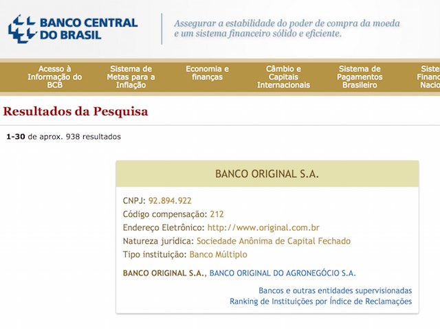 Instituição financeira está regulamentada e autorizada a operar pelo Banco Central do Brasil.