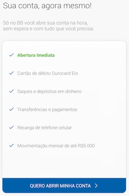 Abertura de conta agora pode ser feita online, não há mais a necessidade de ir na agência do Banco do Brasil. 