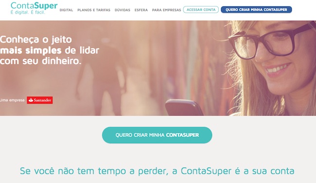Site do Conta Super Santander