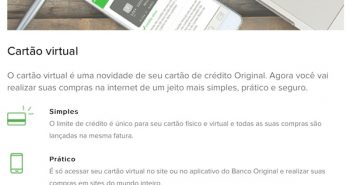 Cartão Virtual do Banco Original