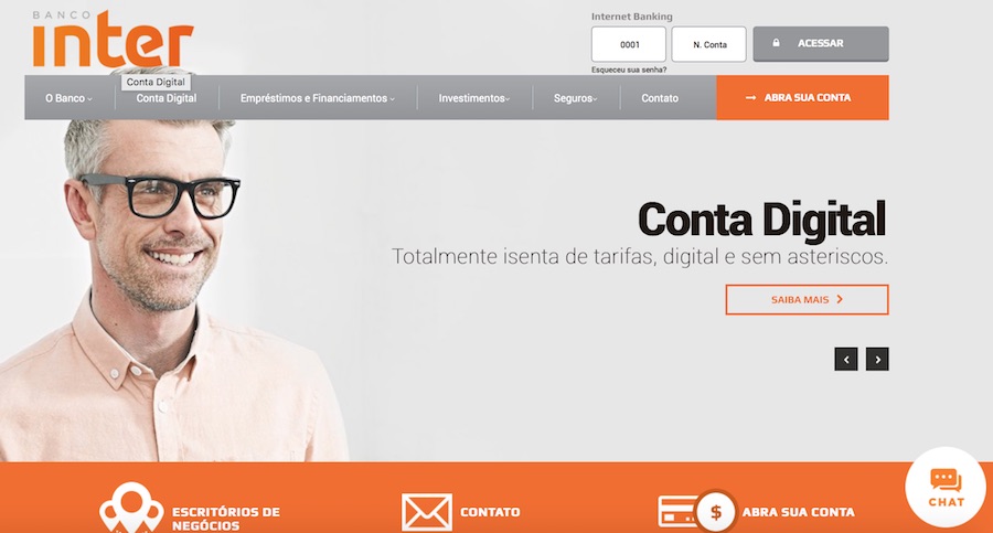 Novo site Banco Inter