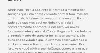 NuConta Limitação