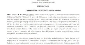 relatorio RI Banco Inter sobre juros de capital próprio