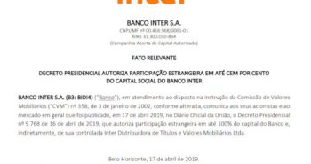 Banco Inter decreto capital estrangeiro