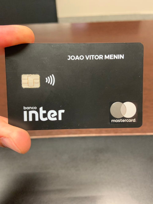 Novo cartão do Banco Inter com Contactless