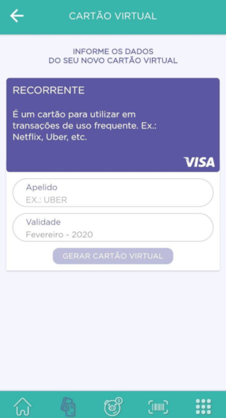 Cartões virtuais do Yoou