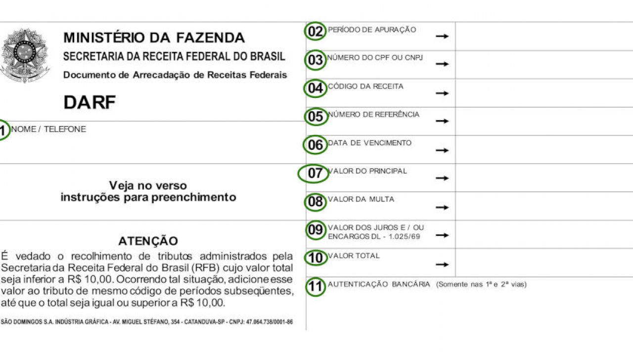 DARF na importação  Número de Referência