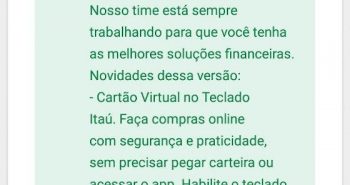 Cartão Virtual no Teclado Virtual Itaú