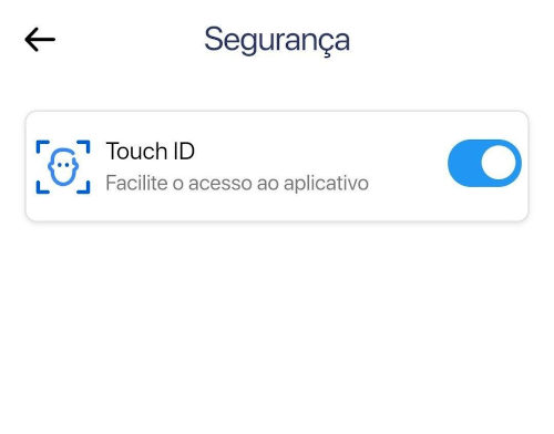 SafraWallet login por biometria
