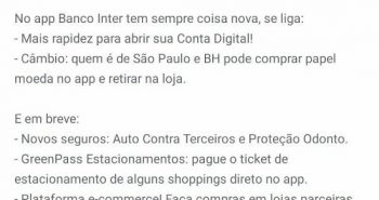 Compra de Papel Moeda pelo APP do Banco Inter