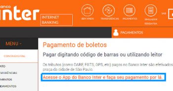 IB Banco Inter pagamentos indisponíveis