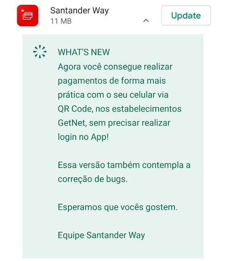 Way Santander pagamento por QR Code sem login