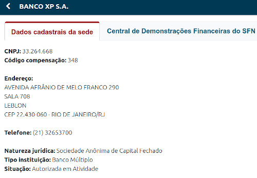 Banco XP código 348