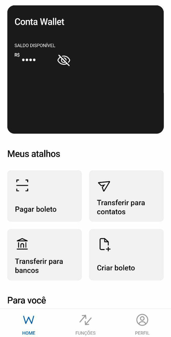 APP SafraWallet novo Layout