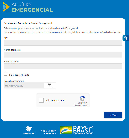 Portal de Consulta do Status do Auxílio Emergencial