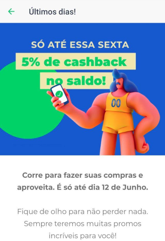 Fim cashback de 5% PicPay