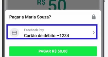 WhatsApp tela de seleção de cartão