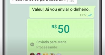 Envio de dinheiro WhatsApp concluído