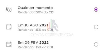 Resgate programado Nubank