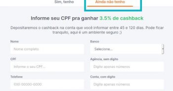 Tela de cadastro não-correntista do Marketplace do Banco Inter