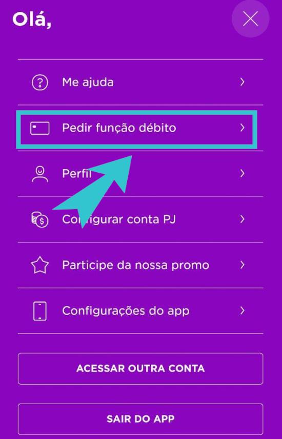 Pedir função débito NuConta PJ