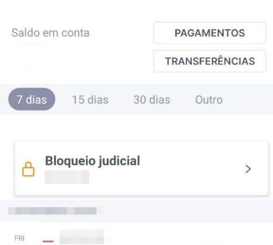 Conta bancária com arresto de bens - bloqueio judicial