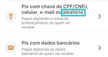 Chave aleatória do Pix no Banco Inter