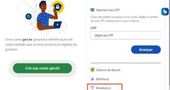 Login Único GOV.BR com Bradesco