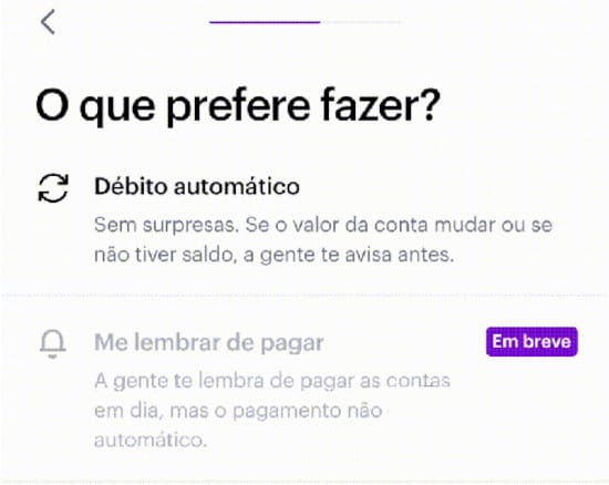 Débito Semi Automático do Nubank