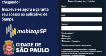 Tela do pré-cadastro do app mobizapSP da prefeitura de São Paulo