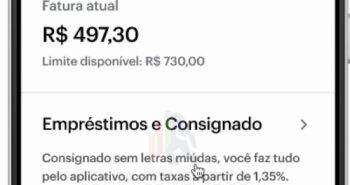 Para alguns clientes, tela inicial do aplicativo do Nubank já mostra a opção crédito consignado.