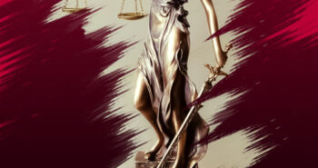 Imagem ilustração justiça, estátua com balança da justiça e espada.